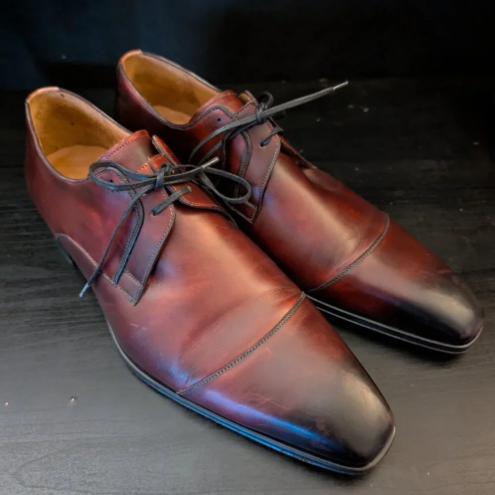 Finsbury Collection Vendome Men's Brown Leather Cap toe Oxfords EU 45.5 US 11.5 - Picture 13 of 14